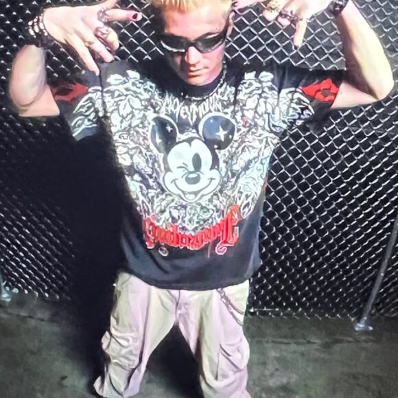 NWOT Civil Regime- METAL MICKEY AMERICAN CLASSIC OVERSIZED TEE IN VINTAGE ASHES - Picture 3 of 6